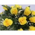 thumbnail image 3 of Door and Decor 20” Artificial Yellow Rose Cemetery Saddle Headstone Bouquet (2 Count), 3 of 5