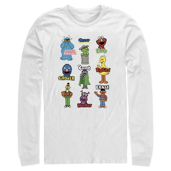 Men's Sesame Street Character Introductions  Long Sleeve Shirt