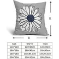 thumbnail image 5 of Navy Blue White Daisy Pillow Covers 18x18 Set of 2 Spring Summer Gray Grey Colored Decorative Throw Pillows Outdoor Modern Art Flower Pillowcase Square Linen Cushion Case for Home Sofa Couch Bed, 5 of 6