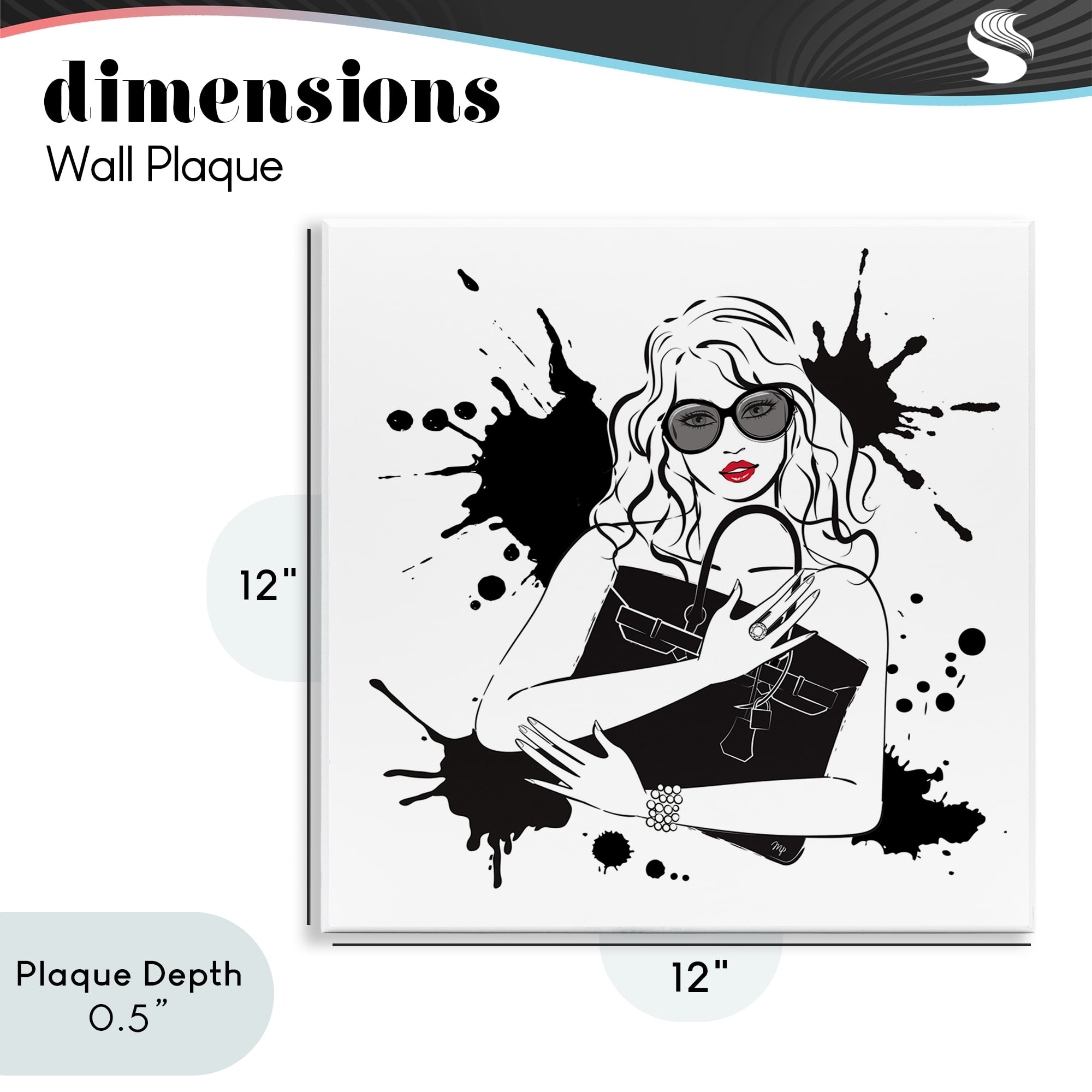 Stupell Industries Black Bag Elegance & Glamour Wall Plaque Art, design by Martina Pavlova