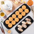 thumbnail image 4 of czcpp-4 Pack Black Plastic Serving Tray for Party - Black Serving Tray 10 by 5.5 Inch - Dessert Trays for Food - Party Serving Trays for Entertaining - Premium Party Trays - Black Serving Platters, 4 of 4