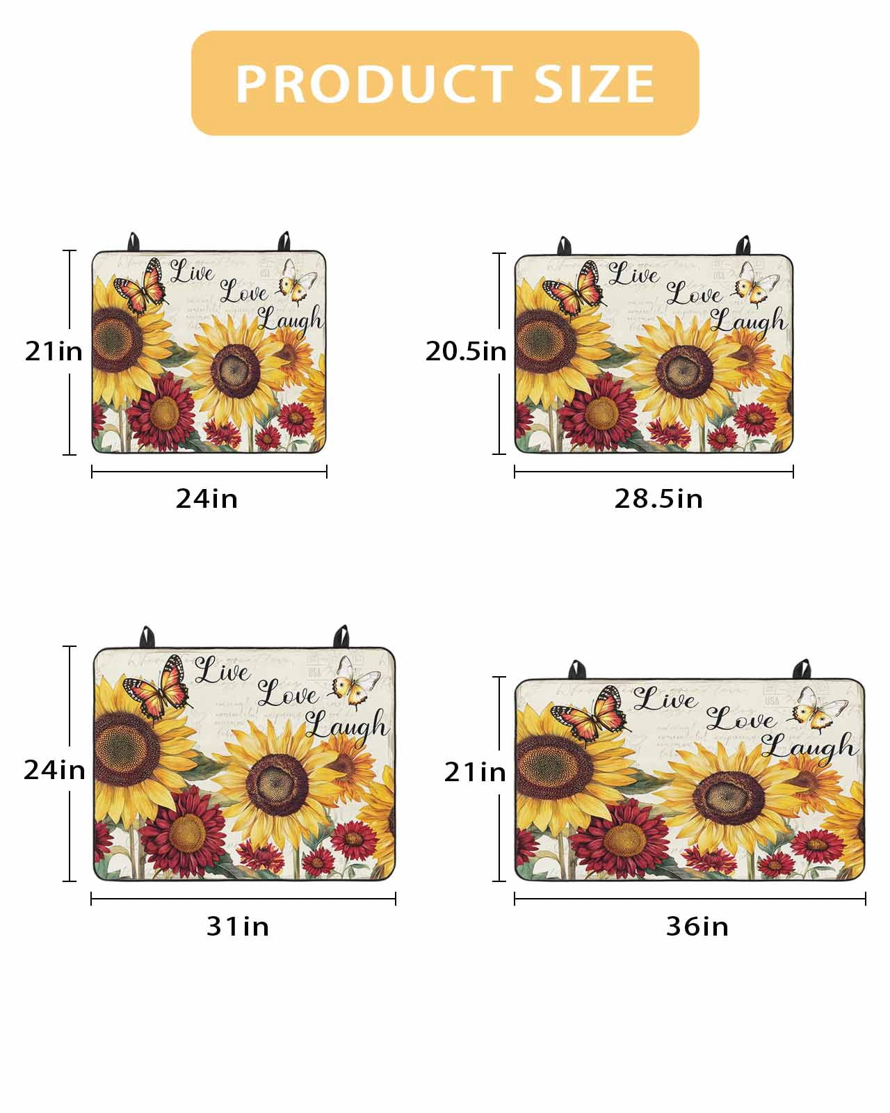 nqOlkjepod Large Induction Cooktop Protector Mat 24"x21", Sunflower Vintage Stove Top Covers for Electric Stove, Farmhouse Flowers Butterfly Botanical Stove Burner Cover Mats, Glass Top Stove Cover