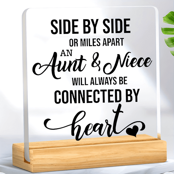 Aunt & Niece Heartfelt Acrylic Decorative Plaque - Classic Style Tabletop Sign, No-Power Office & Home Decor, Ideal Birthday, Thanksgiving, Christmas Gift for Aunt from Niece