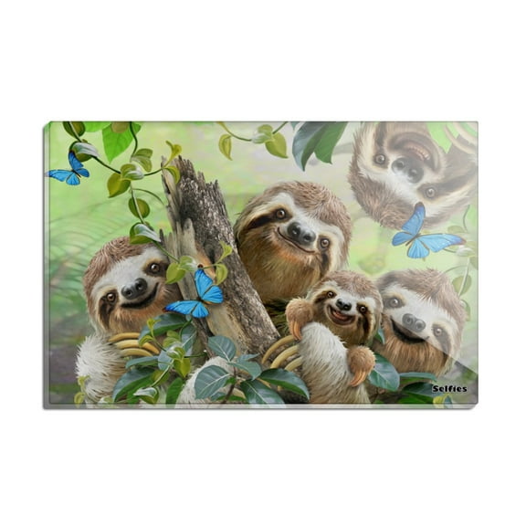 Sloth Family Selfie Rectangle Acrylic Fridge Refrigerator Magnet