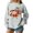 Gray, variant on Women's Fashion Top New Year 2026 Printed Pullover Sweatshirt Holiday Design for Women Casual Celebration Streetwear Top,Black,XL