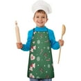 thumbnail image 2 of Green Christmas Pattern Kids Aprons for Girls and Boys,Adjustable Neck Strap Toddler Aprons for Kids Cooking Baking, 2 of 7