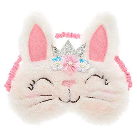 Claire's Club Claire The Bunny Sleep Eye Cover for Girls, Pink, Elastic Back, One Size, 1 Piece