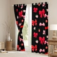 thumbnail image 4 of Feelyou Cartoon Ribbon Bow Black Out Curtains for Kids, Black Pink Bowknot Curtains Pack of 2 (42x63 Each), Kawaii Strawberry Bedroom Curtains, Window Curtains Home Decor, 4 of 7