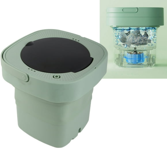 Portable Washing Machine, 6.5L Mini Portable Bucket Washer Foldable Washing Machine with Soft Spin Dry and Drainage Pipe Small Portable Washer for Apartment RV Travel Underwear