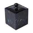 thumbnail image 1 of EeaseMX Caja organizadora para hisopos de algodón con textura de mármol de resina, para el hogar (1 unidad, color negro), 1 of 7