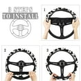 thumbnail image 4 of Renewold Black Cow Print Auto Car Steering Wheel Cover Universal 15 inch Anti-Slip Wheel Protector for Women Men, 4 of 6