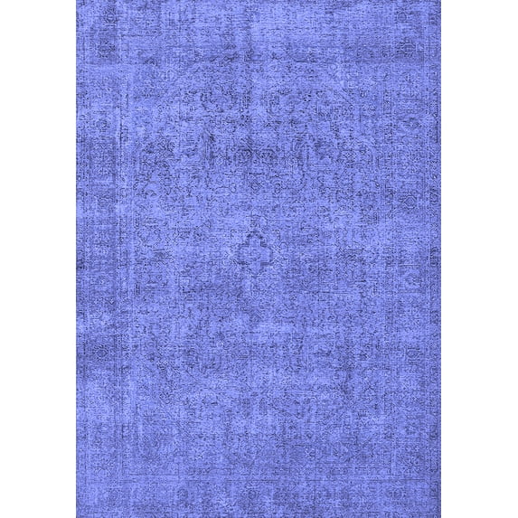 Ahgly Company Indoor Rectangle Oriental Blue Industrial Area Rugs, 7' x 10'