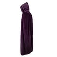 thumbnail image 4 of Ponceau Purple Cloak with Hood Full Length Halloween Cloak Vampire Cape for Women Dark Purple 150cm, 4 of 5