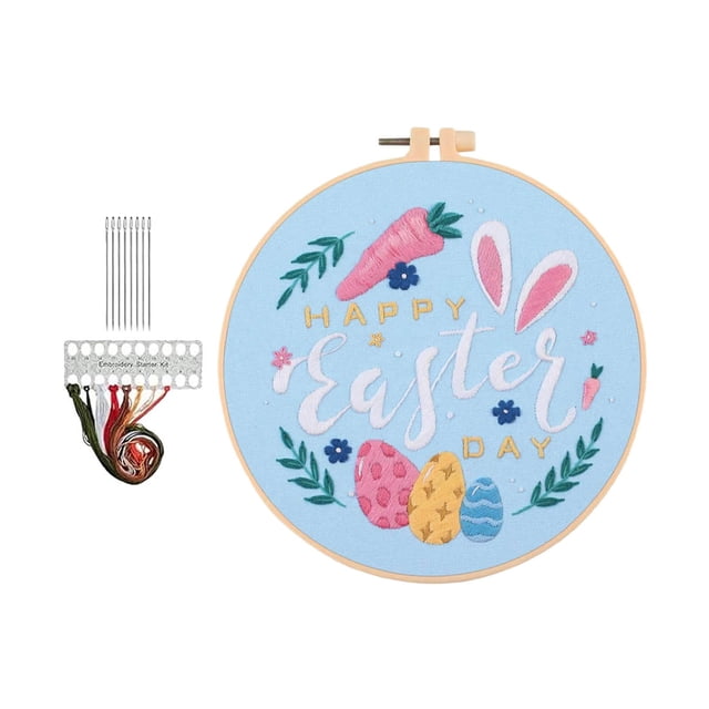 TIELUTT Easter Embroidery for Beginners DIY Knitting compatible with Machines Knitting Kits for Adults with Yarn Knitting Books 2022 Diy Knitting compatible with Machine 22 Interchangeable Knitting N
