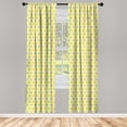 thumbnail image 3 of Ambesonne Pink Polka Dots Curtains, Repeating Blots, Pair of 28"x63", Yellow Multicolor, 3 of 5