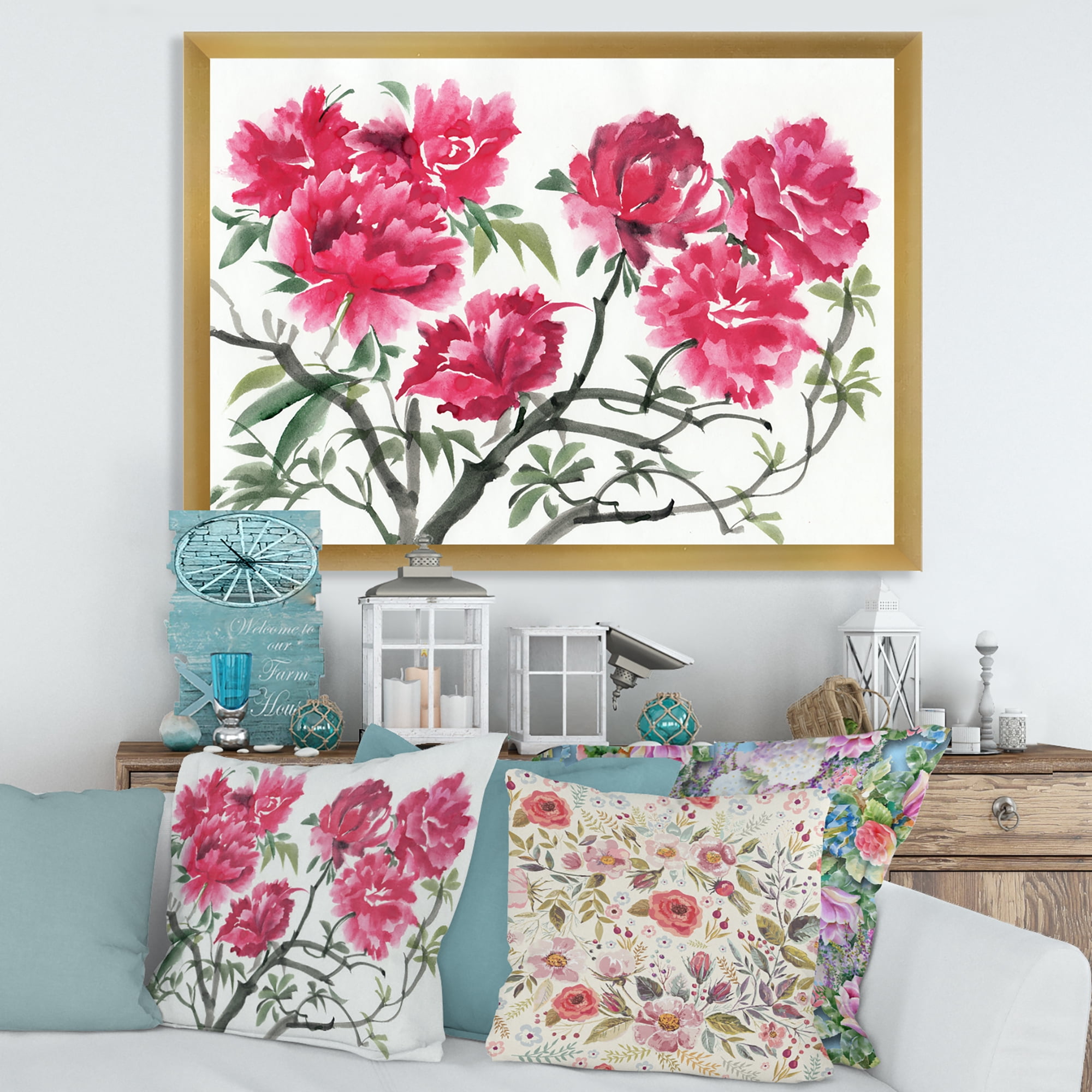 Designart 'Ancient Purple Azalea Flower' Traditional Framed Art Print