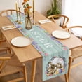 thumbnail image 3 of Easter Bunny Table Runner - 48 Inch Long, Kitchen Dining Table Runner Dresser Scarves, Spring Easter Eggs Chick Floral Teal Wood Farmhouse Decor for Coffee Tables Wedding Party Banquet, 3 of 8