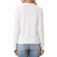 thumbnail image 6 of JWD Womens Cardigan Collared Knit Button Front Long Sleeve Sweater Top Lightweight Casual Layering Cardigan White S, 6 of 7
