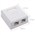 thumbnail image 4 of 10X Enchufe de Red RJ45 - Enchufe de Pared Doble Blindado Montado en Superficie con Puerto de Cable LAN Ethernet CAT6A para Cable de Red, 4 of 5