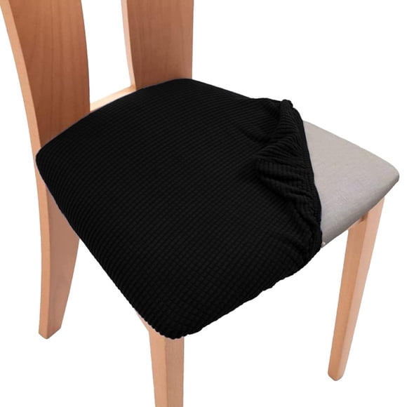Fundas Para Sillas Pack de 6 Piezas – Protectores Impermeables y Elásticos para Asientos, Ajuste Universal para Sillas de Comedor. MOD NEGRO