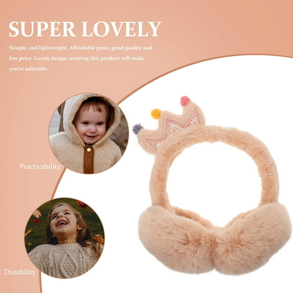 LEORX 1Pc Beige Thick Winter Earmuff Lightweight Ear Cover Soft Comfortable for Outdoor Use