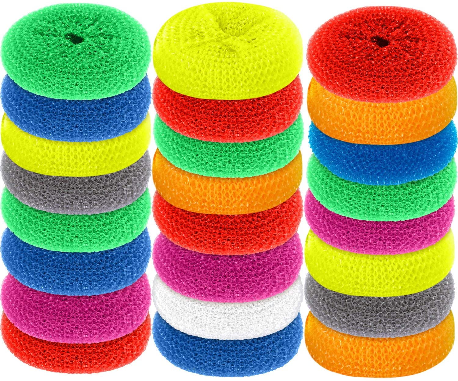 Scouring Pads Round Dish Pads Plastic NonScratch Dish Scrubbers