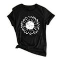 thumbnail image 2 of Blmnix Black Casual Tops for Women Trendy Short Sleeve Floral Crew Neck Loose Graphic T-Shirts Blouses 2024, 2 of 5