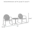 thumbnail image 6 of Crosley Furniture Griffith 3-Piece Metal Rocking Chair Outdoor Patio Dining Set, Navy, 6 of 11