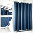 thumbnail image 3 of LVRLVR 1Pc Diamond Jacquard Shower Curtain Set, Heavyweight Polyester, Tassel & Hookless 2 Styles, Bathroom Curtain with Liner or Hooks, 3 of 8