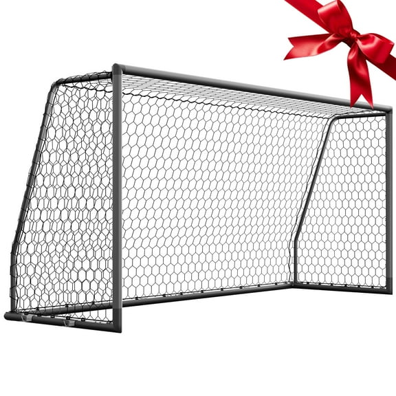 ABORON Soccer Goals for Backyard 12 x 6FT, High-Strength Aluminum Alloy Professional Steel Soccer Goal W/Net Youth Adult Football Training Games Outdoor