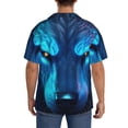 thumbnail image 3 of Lsque Futuristic Blue Light Wolf print Men's Cuban Collar Short Sleeve Shirt Summer Beachwear Casual Button Down Fashionable Vacation Leisure Shirt-Medium, 3 of 7