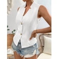 thumbnail image 4 of Women'S 2025 Summer Sleeveless Vest Casual Fully-Lined Slim Work Fashion Petite Elegant Tops White S, 4 of 10