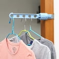 thumbnail image 3 of Wall Mounted Folding Clothes 5 Hole Hanger Space-Saver, Indoor/Outdoor Adjustable Clothes Drying Rack, Retractable Dry Coat Hanger For Laundry Room, Storage Instant Closet, 3 of 8