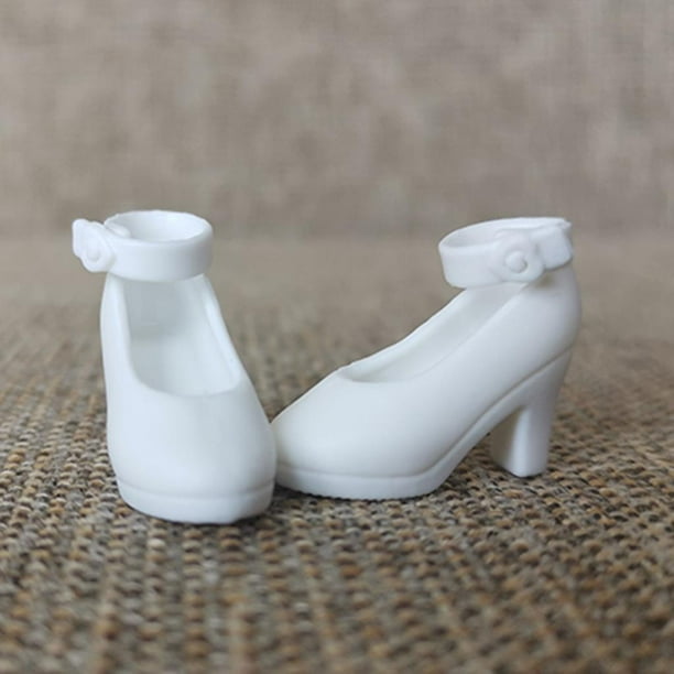 Zapatos de sandalias BJD Blythe Zulema Muñeca de tacón alto blanco