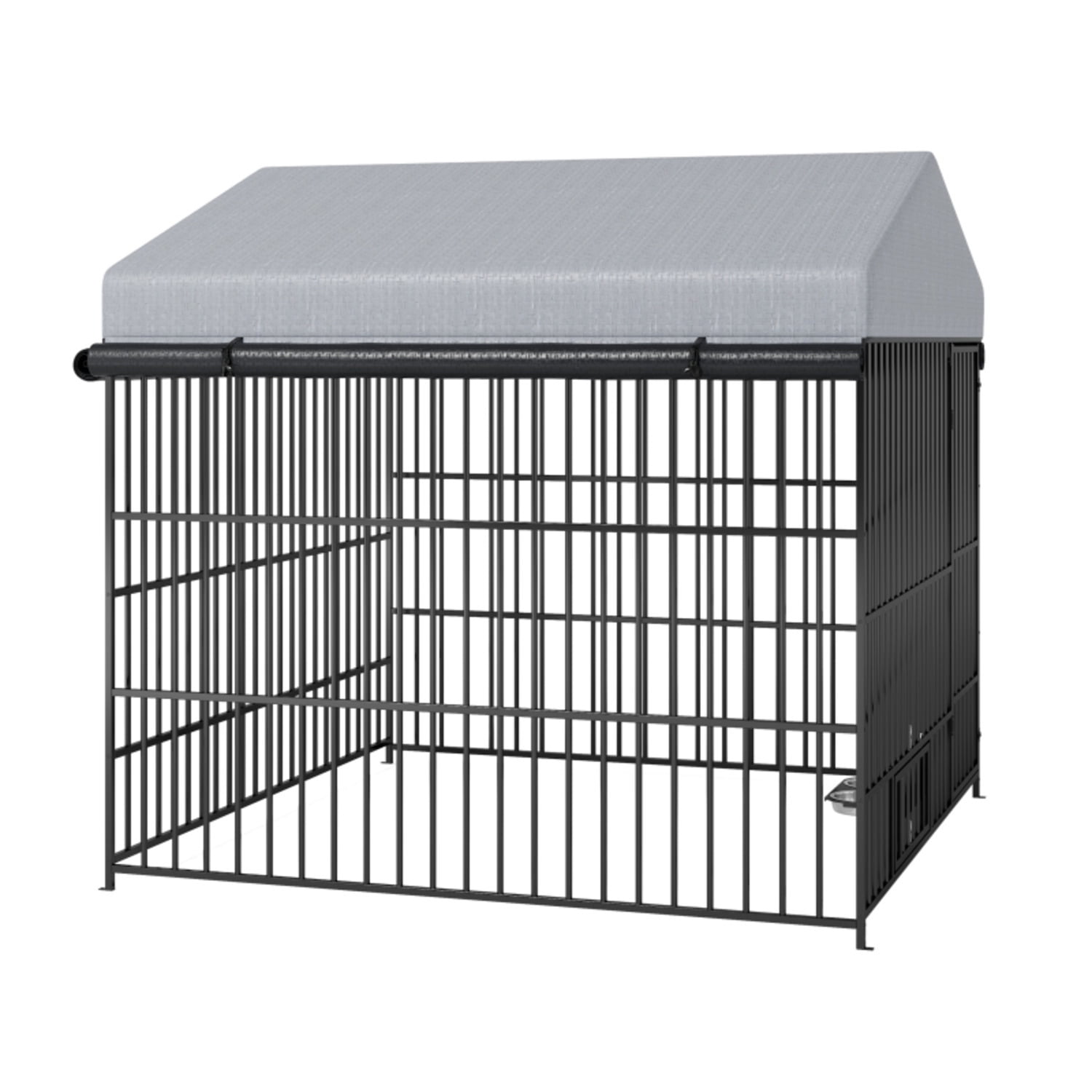 BOFANG Upgraded Lockable Dog Kennel with Waterproof Roof & Bowls