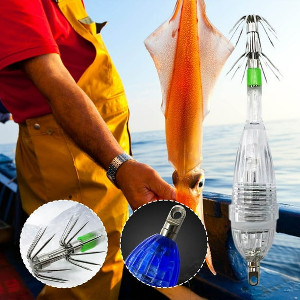 Fishing Light Deeps Sea Squid LED Underwater Fishing Light Fast Umbrella Hook Collecting Light With Hook Model With Battery Squid Fishing Hooks