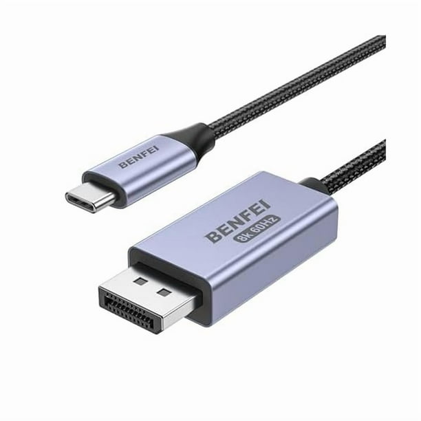 wonima11 Bidirectional USB C to DisplayPort 1.4 Cable 6FT, Support 8K@60Hz 4K@240Hz (Thunderbolt 4 to DisplayPort Cable) Grey - Not for Portable USB-C Monitor