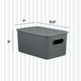 thumbnail image 2 of Superio 5L Small Grey Ribbed Storage Bin with Lid, Plastic (2 Pack), 2 of 6