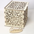 thumbnail image 2 of CIMAXIC wedding Wood Wedding Storage Box Flower Box for Wedding Party Gathering (One Key, 12 Rubber Rings, Small Size),9.84"X7.87"X7.2", 2 of 4