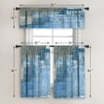 thumbnail image 5 of Grey and Blue Blackout Kitchen Curtains Tiers and Valances Set 3 Piece for Windows Modern Art Kitchen Window Curtains Set,Trendy Abstract Valances for Living Room(36" Tiers Set), 5 of 5