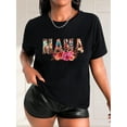 thumbnail image 1 of Camiseta para mujer, camiseta para mujer, camiseta básica, trajes simples de moda, camisetas de manga corta, camisetas de verano para deportesMother's Day Special: 'MAMA' Leopard & Floral Print Casu, 1 of 7