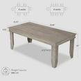 thumbnail image 3 of Towallmark 71-Inch Farmhouse Dining Table for 6-8 People, Rustic Wood Tabletop with Sturdy Frame, Large Rectangular Kitchen Table for Dining Room,Gray(Only Table), 3 of 8
