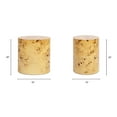 thumbnail image 4 of Nebula 20 inch Accent Oval Pillar Brown Burl Wood Side Table, 4 of 6
