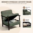 thumbnail image 5 of Accent Chair with Hidden Storage, LEGAHOME Antique Green Modern Arm Chair for Living Room, Comfy Corduroy Reading Armchair for Bedroom, with Solid Wood Leg for 250lbs Weight Capacity, 5 of 9