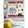 thumbnail image 4 of Chef Sheer Curtains 72 Inch Length 2 Panels Set, Semi Transparent Voile Rod Pocket Curtains for Living Dining Room Bedroom Drapes Red Fruit Cake Hat Kitchen Gourmet Vintage, 4 of 6