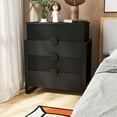 thumbnail image 2 of HUJAUU 4 Drawer Dresser Chests for Bedroom, Tall Chest of Drawer  Fluted Dressers with Pull-out Handles, Black, 2 of 7