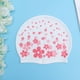 thumbnail image 5 of Gorro de baño para niños Dibujos animados Silicona Impermeable Proteger Oreja Nadar Piscina Sombrero Gorros para niños (Gorra de goma para niños con flor roja rosa), 5 of 5
