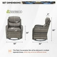 thumbnail image 7 of PARKWELL Patio Wicker Chairs Swivel Rocker Set of 4,Outdoor Rattan Swivel Glider Rocking Lounge Chairs for Patio Porch Pool,Gray/Gray, 7 of 7