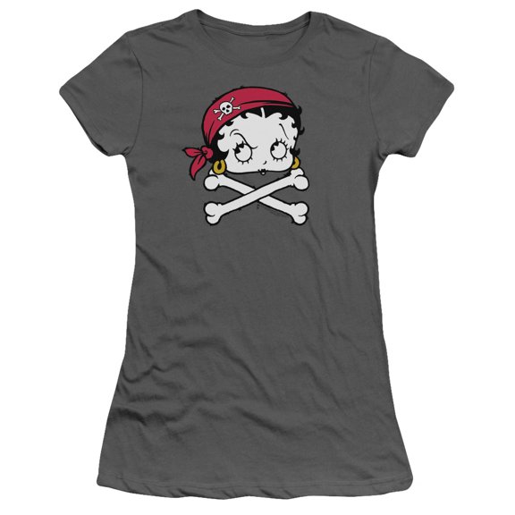 Betty Boop - Pirate - Juniors Teen Girls Cap Sleeve Shirt - Large