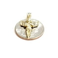 thumbnail image 5 of New 10k yellow Gold angel Pendant charm wings gift fine jewelry diamond cut 1.3g, 5 of 12